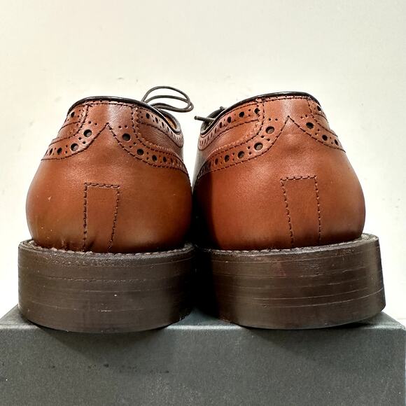 NIB RARE Alden 966 Short Wing Blucher Burnished Tan Calf Derby Made in USA 9 D main image 6